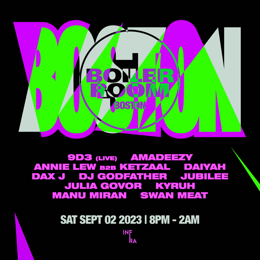 Flyer for event Boston | Saturday.