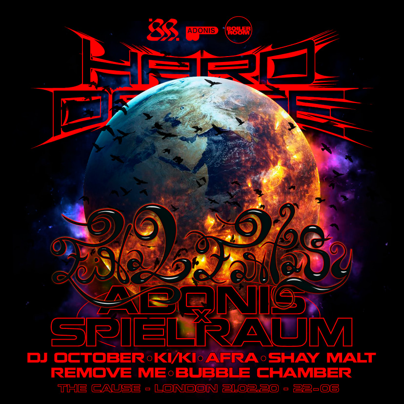 Flyer for event Hard Dance London: Adonis x Spielraum.