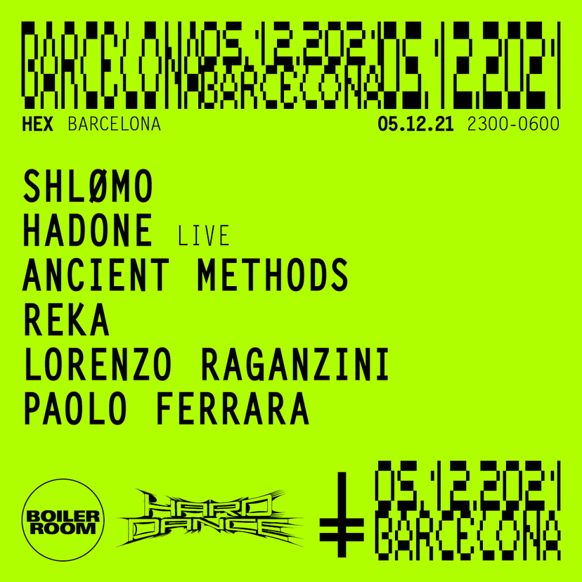 Flyer for event Boiler Room x HEX Barcelona Pres: Hard Dance.