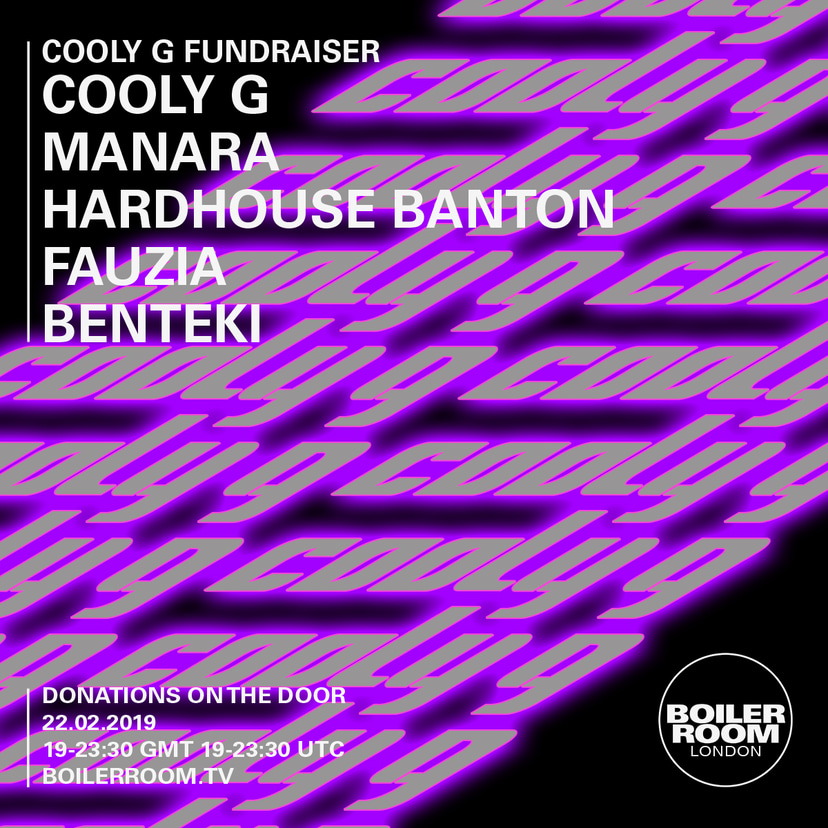 Flyer for event Cooly G Fundraiser.